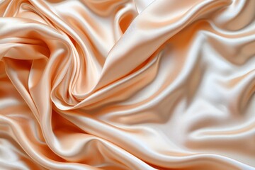Fototapeta premium Minimalistic waves of pink and beige satin fabric draping elegantly for a sophisticated background