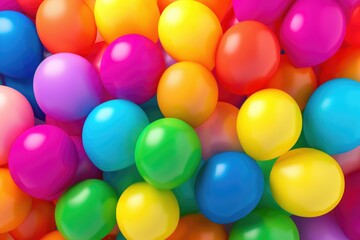 Bright abstract background of jumble of rainbow colored balloons celebrating gay pride