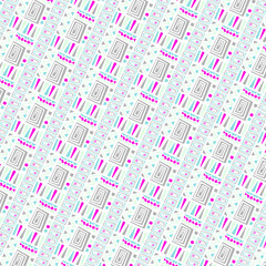 Hot Pink Pastel Girly Various Color Vintage Historic Colorful Tribal Indigenous Pattern Multicolor Party Ancient Design Replica 079