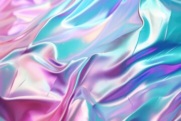 Obraz premium Holographic rainbow foil with texture and irregularities.