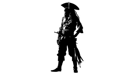 Silhouette of a pirate captain