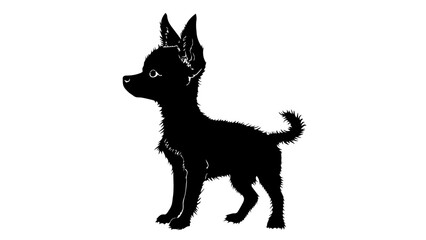 Black silhouette of a small dog