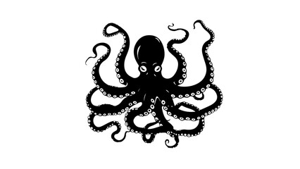 Black silhouette of an octopus