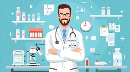 medicine, doktor, medicine service at vector illisturation