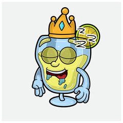 Margarita Mascot Character Cartoon With Sleep expression. For brand, label, packaging and product.