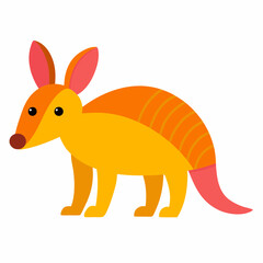 Create a Full Image of Cute Aardvark Clipart in White Background - Vector Illustration