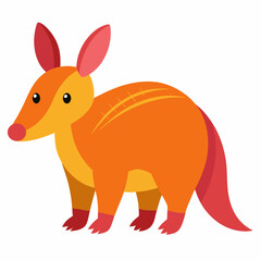 Create a Full Image of Cute Aardvark Clipart in White Background - Vector Illustration