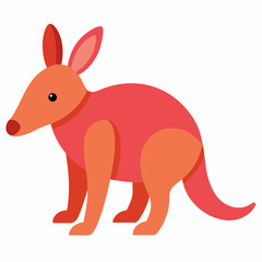 Create a Full Image of Cute Aardvark Clipart in White Background - Vector Illustration
