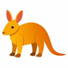 Create a Full Image of Cute Aardvark Clipart in White Background - Vector Illustration