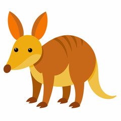 Create a Full Image of Cute Aardvark Clipart in White Background - Vector Illustration