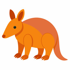Create a Full Image of Cute Aardvark Clipart in White Background - Vector Illustration