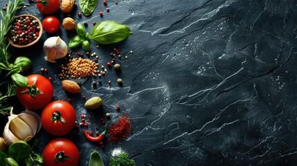 Iron rich Foods Beneficial for Health and Body Systems Organic Ingredients Healthy Eating Idea Blank Area