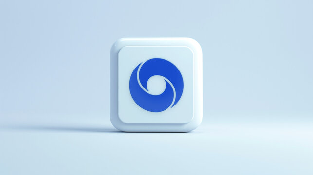 Google DeepMind 3d white icon on a pale blue background