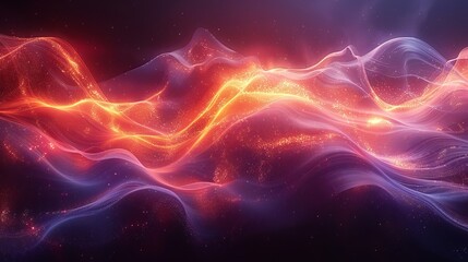Obraz premium An abstract wave design for banner, presentation, template, and web design. Data visualization. Cyberspace. Big data. Analytics. Digital era. Information technology. Innovative concepts. Gradient
