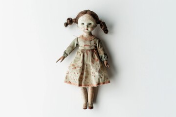 Eerie depiction of a haunting doll in minimalist setting