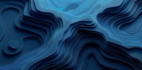 A dark blue line pattern on a black background depicts topography.