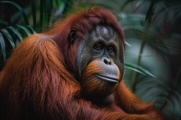 Bornean Orangutan, Macro,Left side view