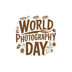 World photography day vector typography design