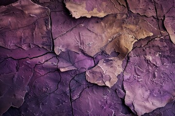 Naklejka premium Textured background of rough uneven surface of brown and purple stone wall with cracks