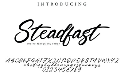 Steadfast Font Stylish brush painted an uppercase vector letters, alphabet, typeface