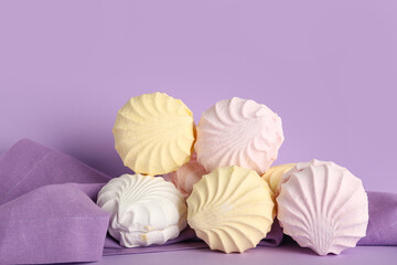 Many sweet zephyrs on lilac background