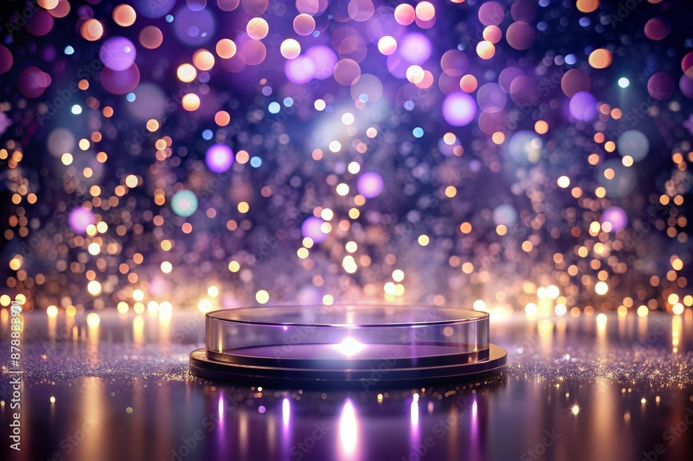 Canvas Prints an empty podium with bright lights and a focused spotlight.