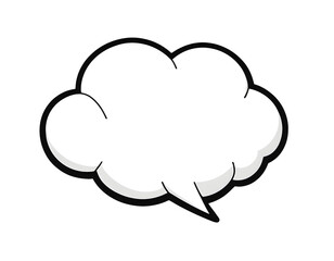Cloud Speech Bubble isolated on white background. Cloud line icon. Chat bubble speech icon. Messaging and Chatting symbol