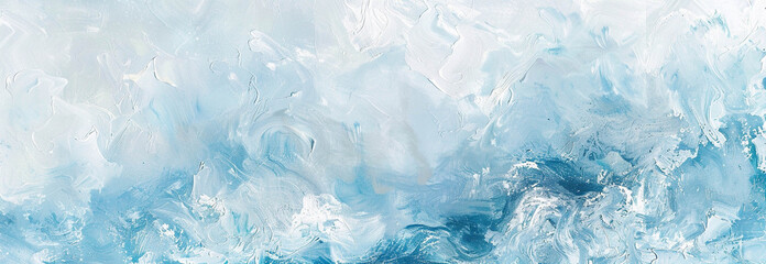 Abstract white and light blue art in landscape format for background