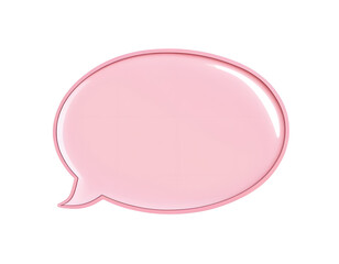 Fototapeta premium Pink comic speech bubble doodle on a transparent background. Oval shape. Chat bubble speech icon. Messaging and Chatting symbol