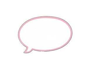 Fototapeta premium Pink line comic speech bubble doodle on a transparent background. Oval shape. Chat bubble speech icon. Messaging and Chatting symbol