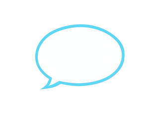 Fototapeta premium Light blue line comic speech bubble doodle on a transparent background. Chat bubble speech icon. Messaging and Chatting symbol