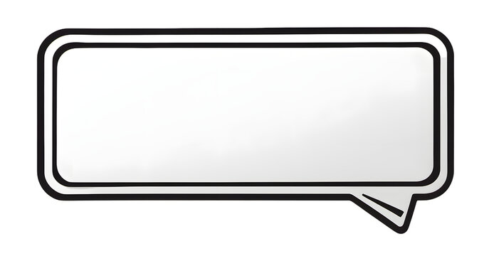 Rectangular black and white speech bubble. Chat bubble speech icon. Messaging and Chatting symbol