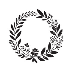 Floral Circle Frame Vector Set vector illustration