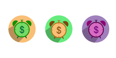 Time is money, alarm clock and stacked gold coins, deadline