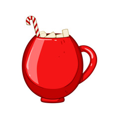 hot marshmallow cup cartoon. cocoa winter, christmas mug, coffee warm hot marshmallow cup sign. isolated symbol vector illustration