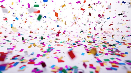Fototapeta premium Confetti falling from the sky on a celebration day, use in party or event scenes