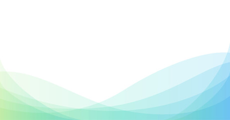 爽やかなブルーとグリーンのシンプルウェーブ背景（バナー　見出し　タイトル　フレーム　メッセージカード）
