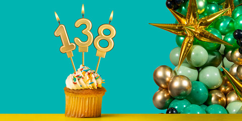 Birthday card number 138 - Cupcake with balloons