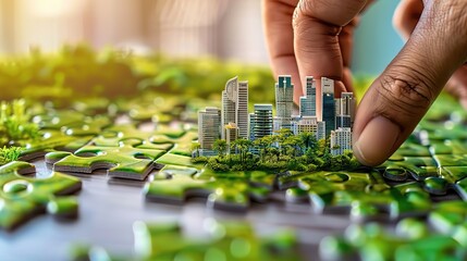 Obraz premium Step_into_the_world_of_sustainable_urban_planning_with_a_city_model