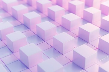 Obraz premium Chromatic Checkerboard Illusion: A Journey into Pink Cubes