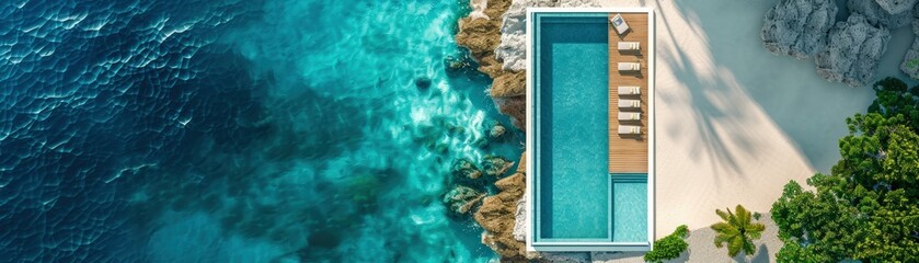 Aerial Oasis: Luxury Beachfront Villa with Private Pool and Tropical Escape