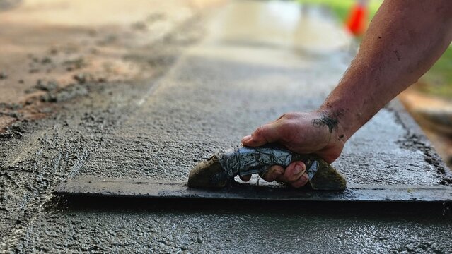 Trialing concrete pad