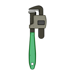 plumber pipe wrench cartoon. tool repair, service plumbing, home work plumber pipe wrench sign. isolated symbol vector illustration