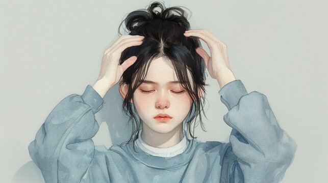 Emotional watercolor paintings capturing the diverse range of human emotions, ideal for conveying authenticity and relatability. Illustration, Image, , Minimalism,