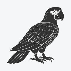 Majestic Parrot Silhouette Vector Illustration for Design and Decor