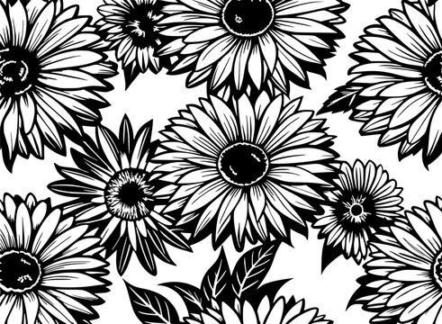 garbera seamless pattern design for 40oz laser tumbler, mockap, warp tumbler