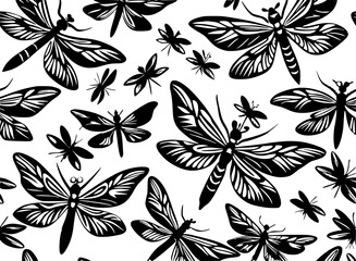 Fototapeta premium dragonfly seamless pattern design for 40oz laser tumbler, mockap, warp tumbler v2