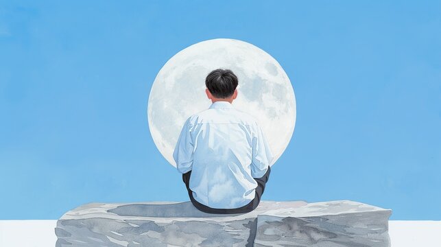 Inspirational watercolor images capturing the determination and resilience of individuals in pursuit of their dreams and aspirations, ideal for motivational content. Illustration, Image, , Minimalism,