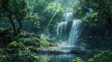 Splendid cascade in the gorge