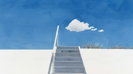 Joyous watercolor paintings illustrating the happiness of achieving personal milestones and overcoming obstacles. Illustration, Image, , Minimalism,